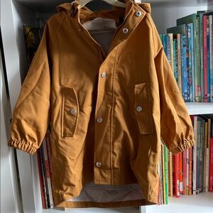 Kids Tan Hooded Rain Jacket